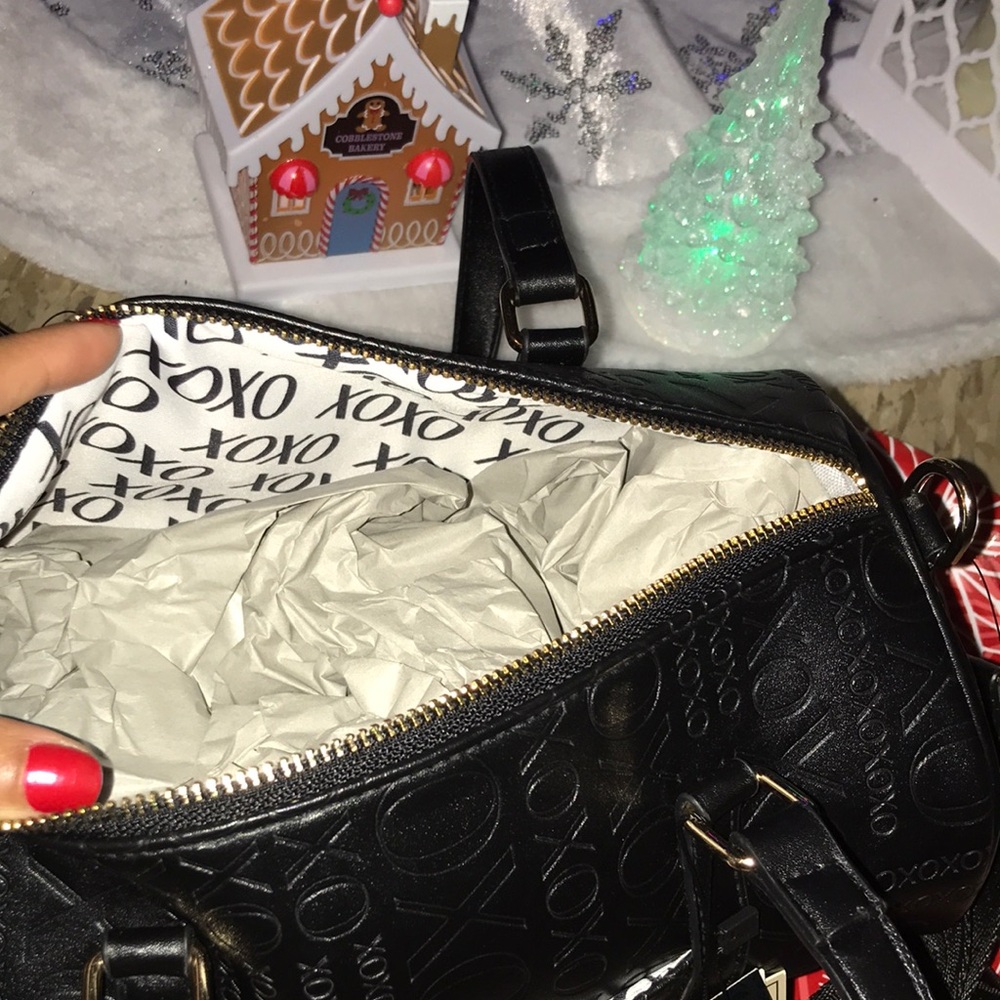 XOXO Black Crossbody Bag with Gold Accents - Picture 10 of 14